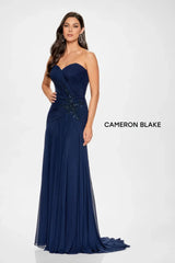 Cameron Blake CB202 Long A Line Formal Beaded Evening Dress