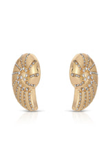 Crystal Shell Earrings - 18k Gold Plated