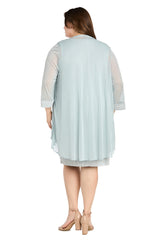 Plus Size Glitter Dress Jacket Dress R&M Richards 3007W