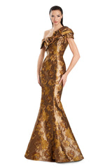 Alexander by Daymor 3050S25 Pleated Long Formal Printed Evening Dress