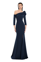Alexander by Daymor 3069S25 Long Pleated Formal Slit Evening Dress