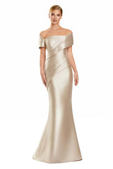 Alexander by Daymor 3134F25 Fitted Long Formal Evening Pleated Dress