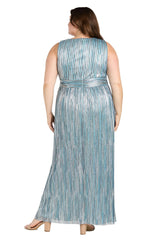 Long Metallic Dress Formal Plus Size R&M Richards 3145W