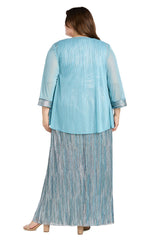 Long Metallic Dress Formal Plus Size R&M Richards 3145W