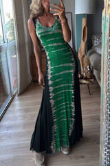 NAHUEL black/emerald tie, long dress