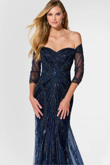 Ivonne D ID320 Long Mermaid Formal Lace Sequin Evening Dress