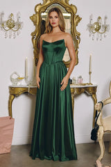 GINNY GOWN - SATIN STRAPLESS A-LINE DRESS