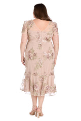Plus Size Floral Midi Dress Cocktail R&M Richards 3218W