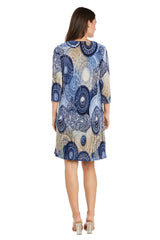 Short Printed Jacket Dress Petite Two Piece R&M Richards 3329P