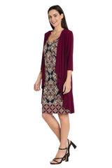 Two Piece Printed Short Dress Mother of the Bride Jacket R&M Richards 3337