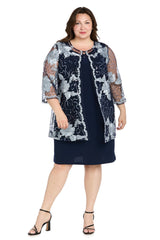Plus Size Short Dress Two Piece Jacket R&M Richards 3371W