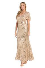 Mother of the Bride Sequin Dress Long Formal R&M Richards 3425