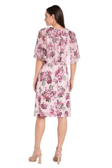 Short Floral Print Knee Length Dress Cocktail R&M Richards 3467