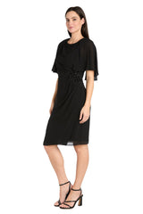 Short Beaded Cape Dress Cocktail R&M Richards 3474