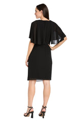 Short Beaded Cape Dress Cocktail R&M Richards 3474