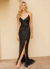 Primavera Couture 3965 Formal Long Fitted Prom Sequin Dress