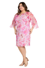 Short Floral Ruffle Dress Plus Size R&M Richards 4071W