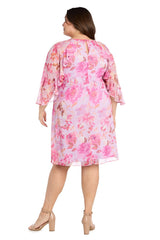 Short Floral Ruffle Dress Plus Size R&M Richards 4071W
