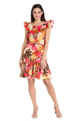 Floral Print Petite Dress Short Cocktail R&M Richards 4105P