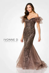 Ivonne D ID926 Long Mermaid Evening Beaded Formal Dress