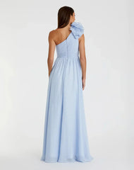 Long One Shoulder Formal Prom Gown One Shoulder Detail Mac Duggal 49536