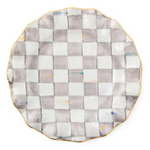 Sterling Check Ceramic Fluted Dinner Plate