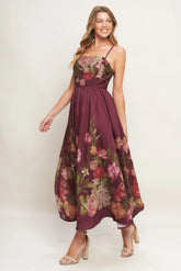 SECRET GARDEN ROMANCE BURGUNDY MAXI DRESS - FINAL SALE