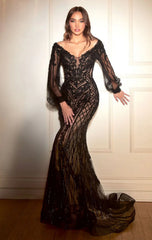 LEIGHTON GOWN - LONG SLEEVE MERMAID GOWN