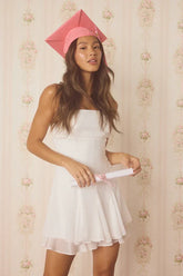 Perfected Sweetness White Pleated Tiered Mini Dress