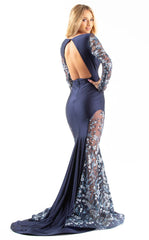 Jessica Angel 539 Mermaid Fit Long Sleeve Formal Dress