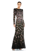Fitted Long Sleeve Floral Formal Evening Dress Floral Fitted Long Sleeve Evening Mac Duggal 5492