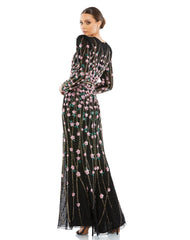 Fitted Long Sleeve Floral Formal Evening Dress Floral Fitted Long Sleeve Evening Mac Duggal 5492