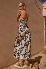 Melany Long Midi Dress - Sand Botanica