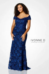 Ivonne D 122D65 Long Formal Mother of the Bride Lace Evening Dress