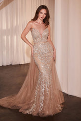 Roxanna Gown - Crystal & Pearl Gown with Overskirt