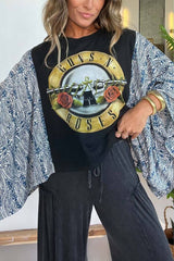 Blue Pattern Guns N' Roses Shirt