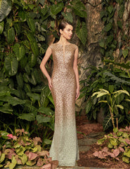 Alexander by Daymor 959 Long Formal Ombre Sequin Evening Dress