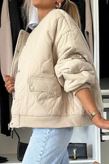 Casual Solid Button Padded Coat