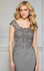 MGNY Madeline Gardner New York 72425 Sequin Long Formal Evening Lace Dress