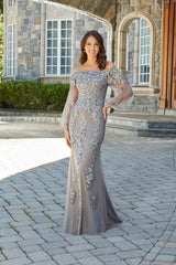 MGNY Madeline Gardner New York 72734 Long Sequin Lace Formal Dress