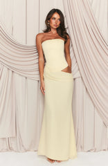 Peach Fizz Strapless Maxi Dress Lemon