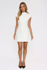 Good Outfit Day Tweed Mini Dress White