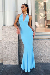 Kara Maxi - Adjustable Halter Tie ITY Dress