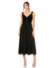 Ruffle Cocktail Tea Length Dress Ruffle Tea Length Mac Duggal 8056