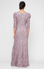 Alex Evenings 81122676 Long Sequin Lace Formal Evening Dress