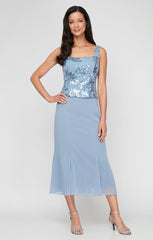 Alex Evenings 8196991 Formal Tea Length Mother of the Bride Sequin Dress