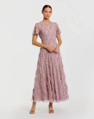 Long Ruffle Dress A Line Mac Duggal 8278