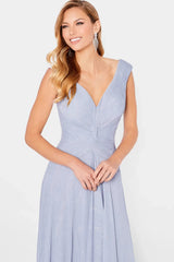 Cameron Blake 221694 Metallic Long Formal A Line Evening Dress