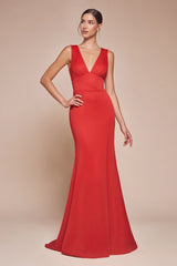 Cora Gown - V Neckline & Keyhole Back