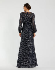 Beaded Sequin Dress Formal Long Mother of the Bride Mac Duggal 94127